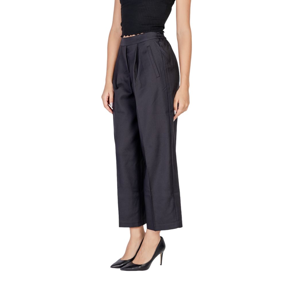 ICHI Black Polyester Pant $166.00 ICHI Luzworld