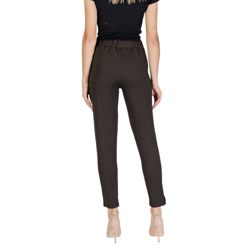 ICHI Brown Polyester Pant $136.00 ICHI Luzworld