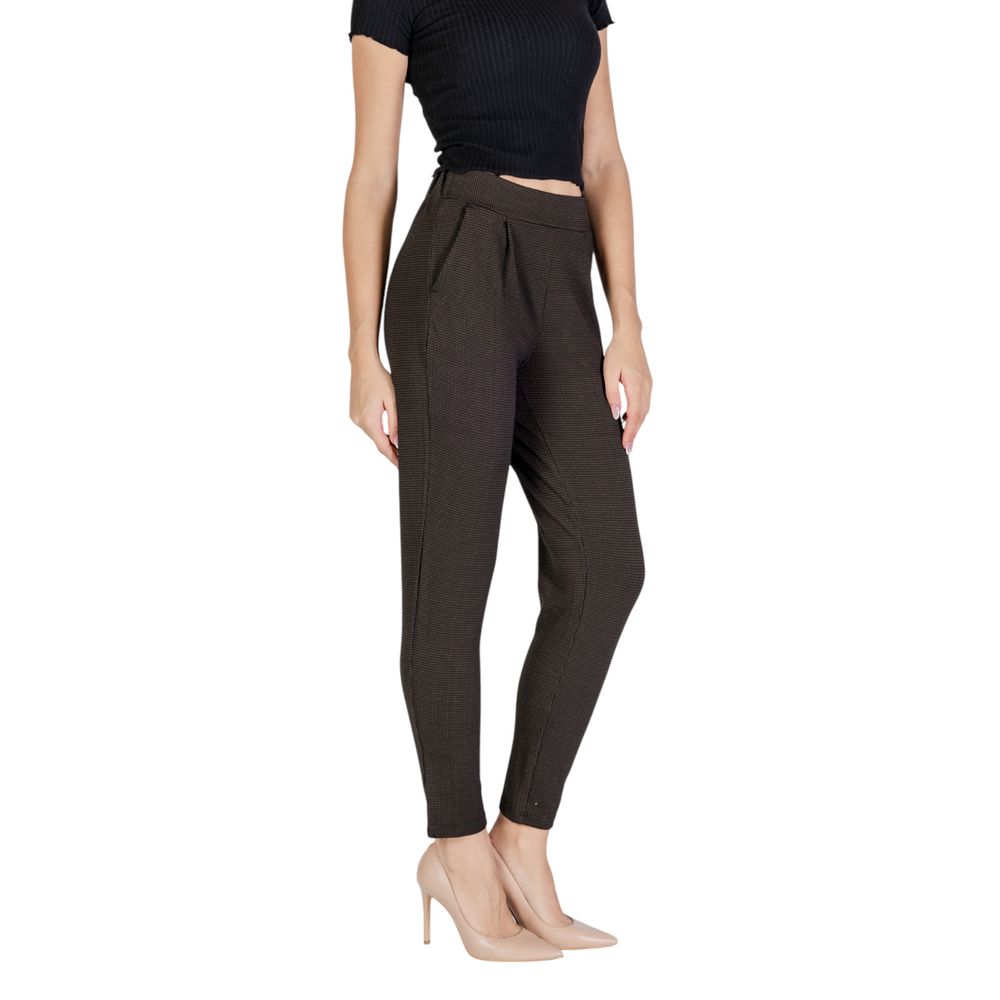ICHI Brown Polyester Pant $136.00 ICHI Luzworld