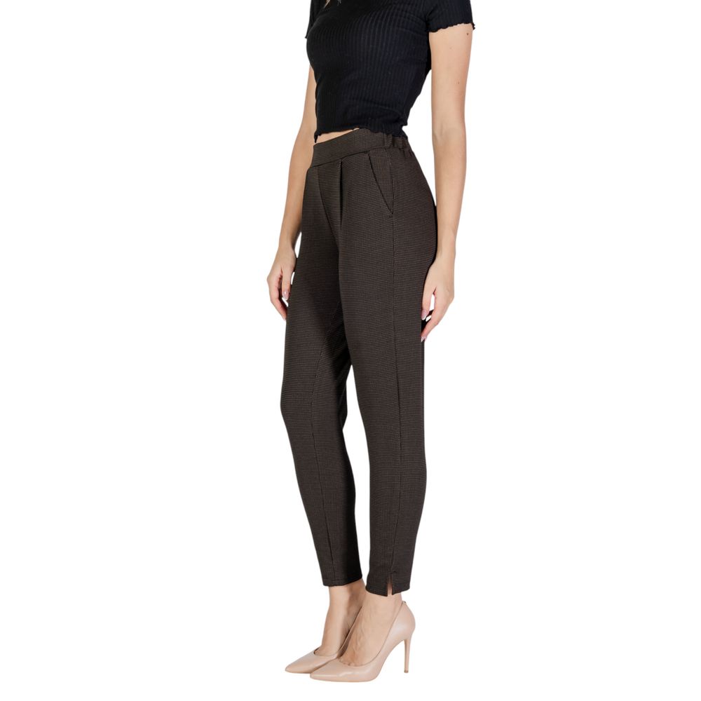 ICHI Brown Polyester Pant $136.00 ICHI Luzworld