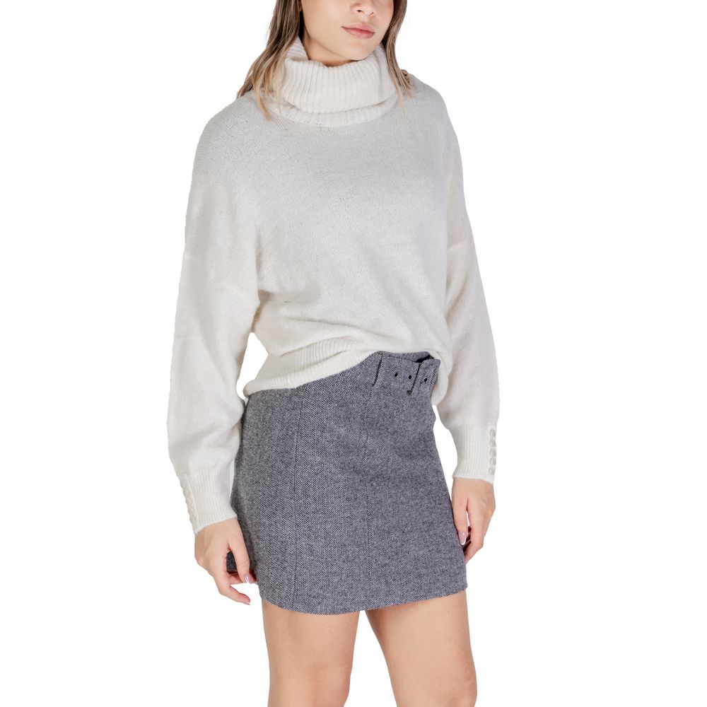 ICHI Cream Marabou Turtleneck $143.00 ICHI Luzworld