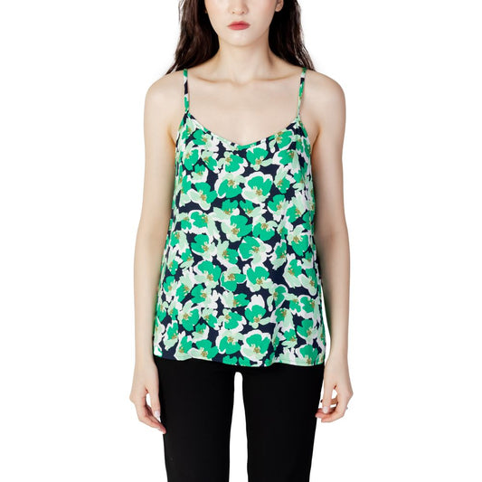 Jacqueline De Yong Green Cotton Tank Top $98.00 Jacqueline De Yong Luzworld