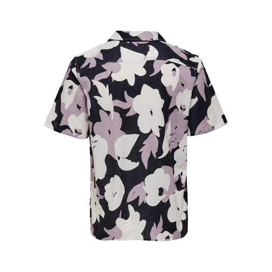 Only & Sons Purple Linen Shortsleeve