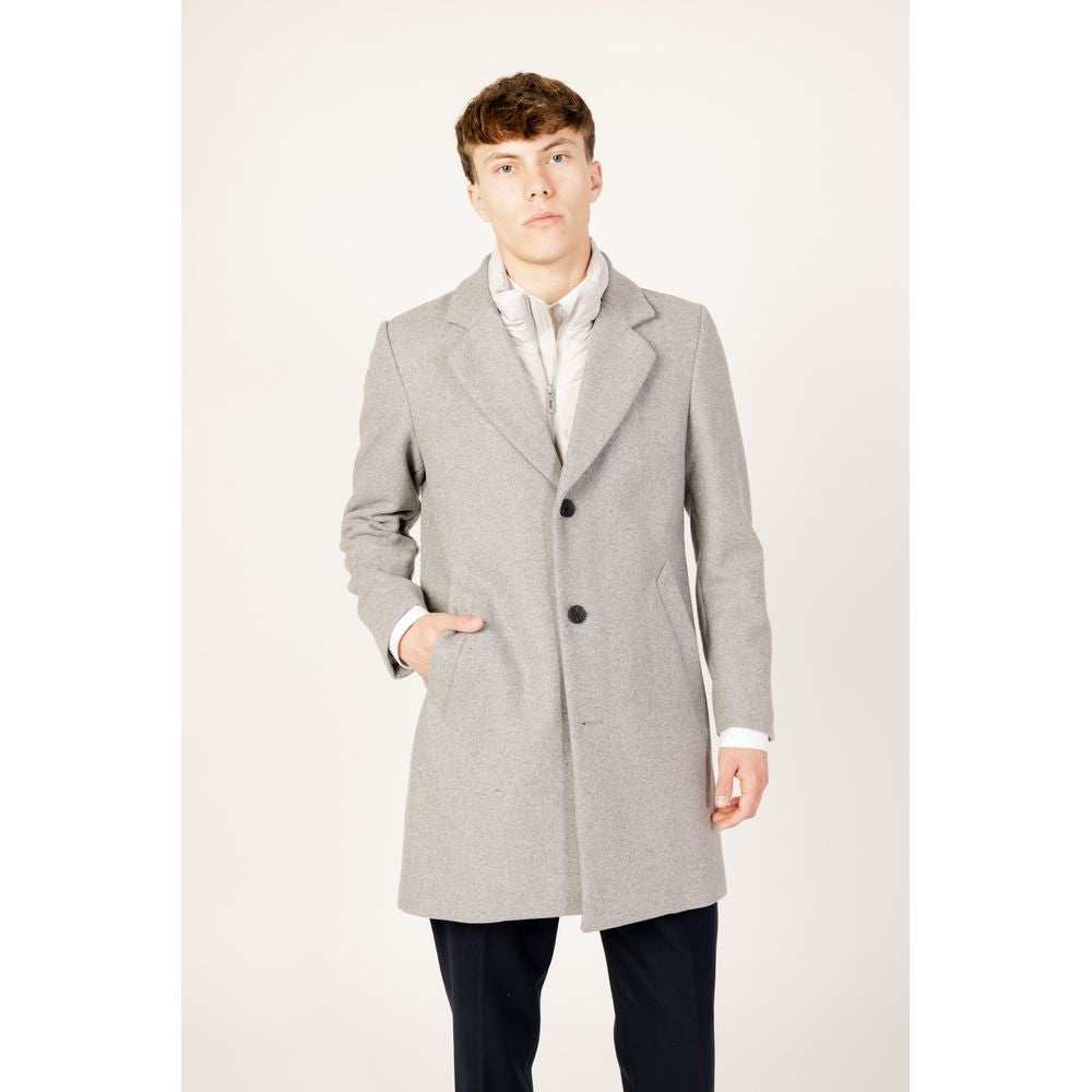 Antony Morato Gray Polyester Coat $701.00 Antony Morato Luzworld