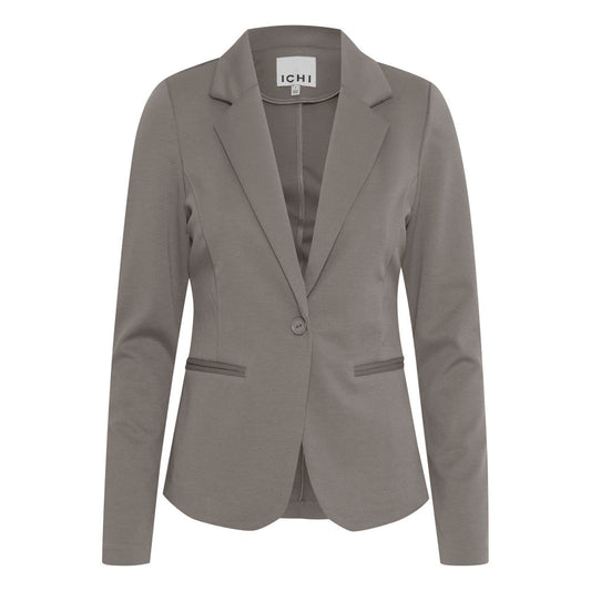 ICHI Gray Polyester Blazer