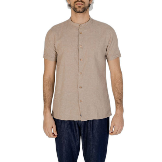 Hamaki-Ho Beige Linen Shortsleeve