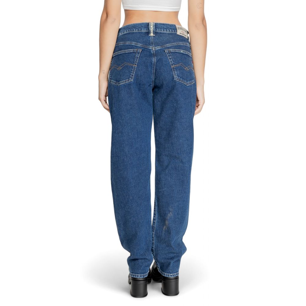Replay Blue Cotton Mom Jean $253.00 Replay Luzworld