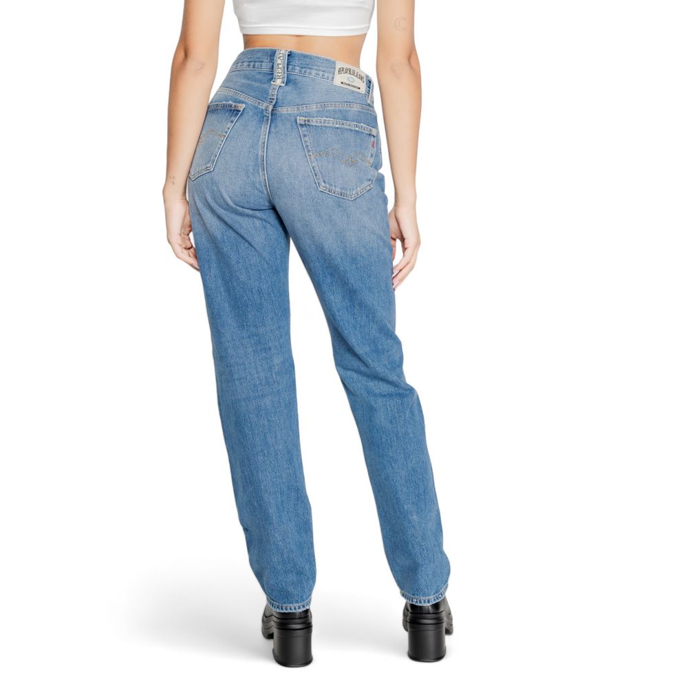 Replay Blue Cotton Mom Jean $253.00 Replay Luzworld