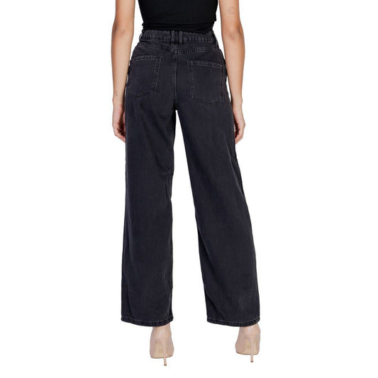 Jacqueline De Yong Black Cotton Relaxed Fit Jean $136.00 Jacqueline De Yong Luzworld