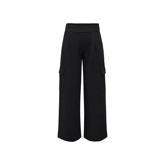 Jacqueline De Yong Black Polyester Pant $116.00 Jacqueline De Yong Luzworld