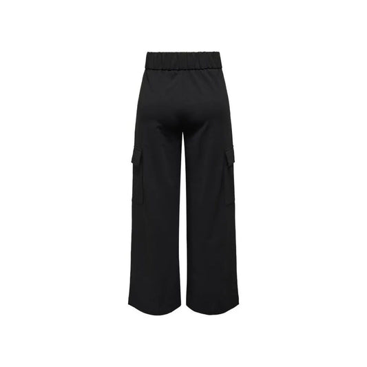 Jacqueline De Yong Black Polyester Pant $116.00 Jacqueline De Yong Luzworld