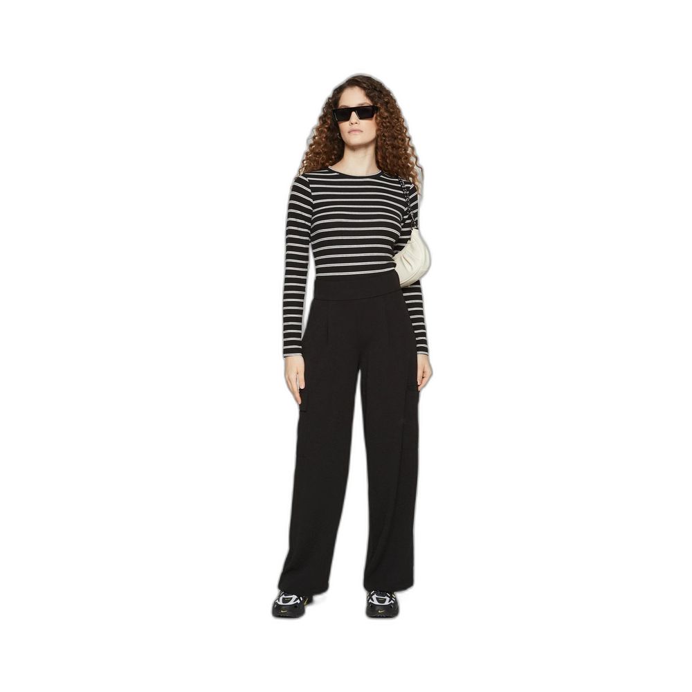 Jacqueline De Yong Black Polyester Pant $116.00 Jacqueline De Yong Luzworld