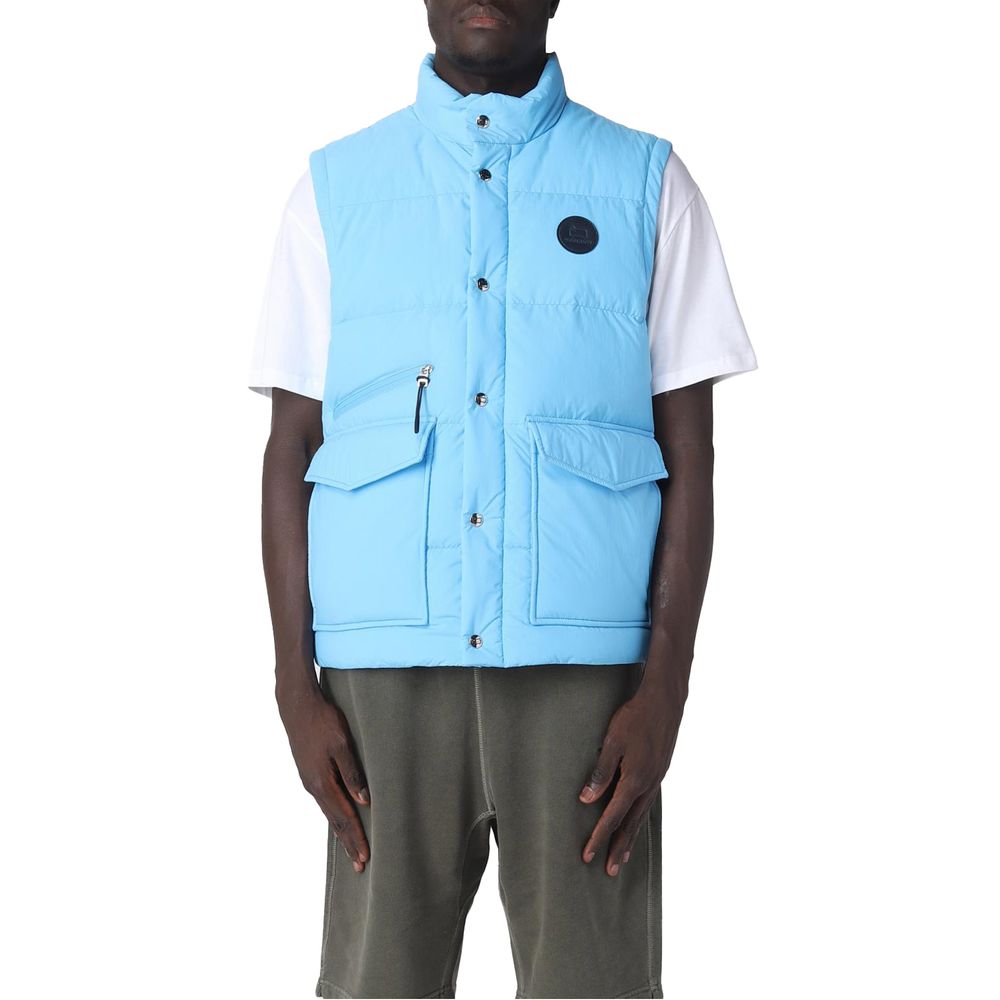 Woolrich Blue Polyester Men Vest $946.00 Woolrich Luzworld