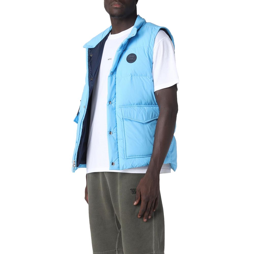 Woolrich Blue Polyester Men Vest $946.00 Woolrich Luzworld
