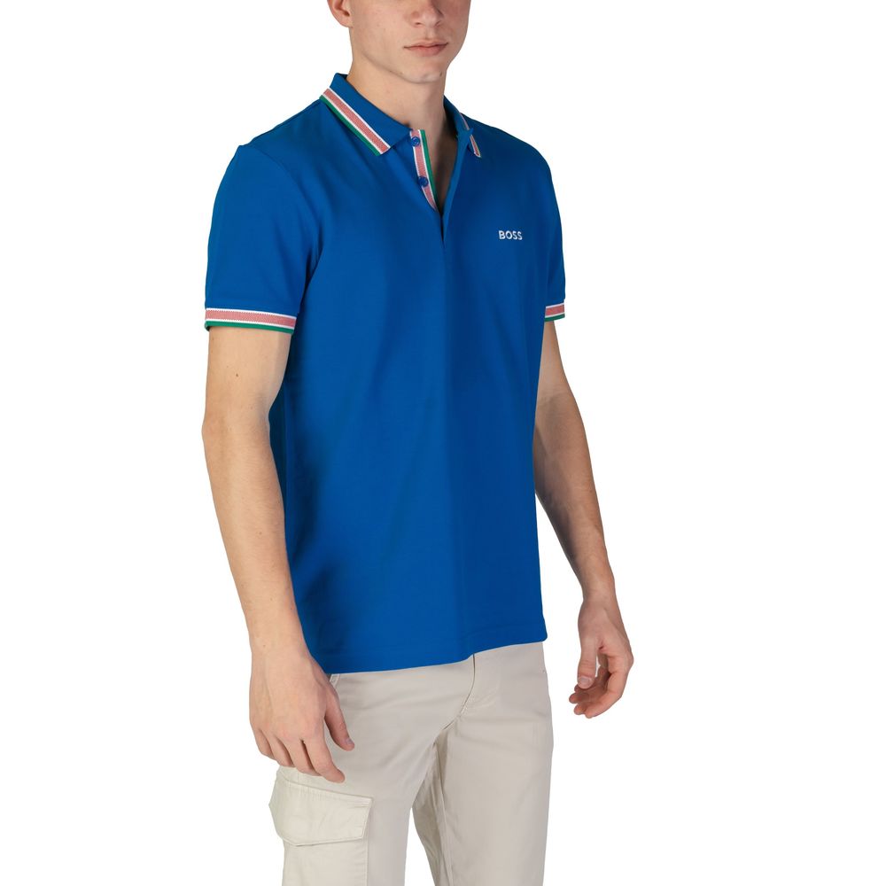 Hugo Boss Blue Cotton Polo Shirt $194.00 Hugo Boss Luzworld