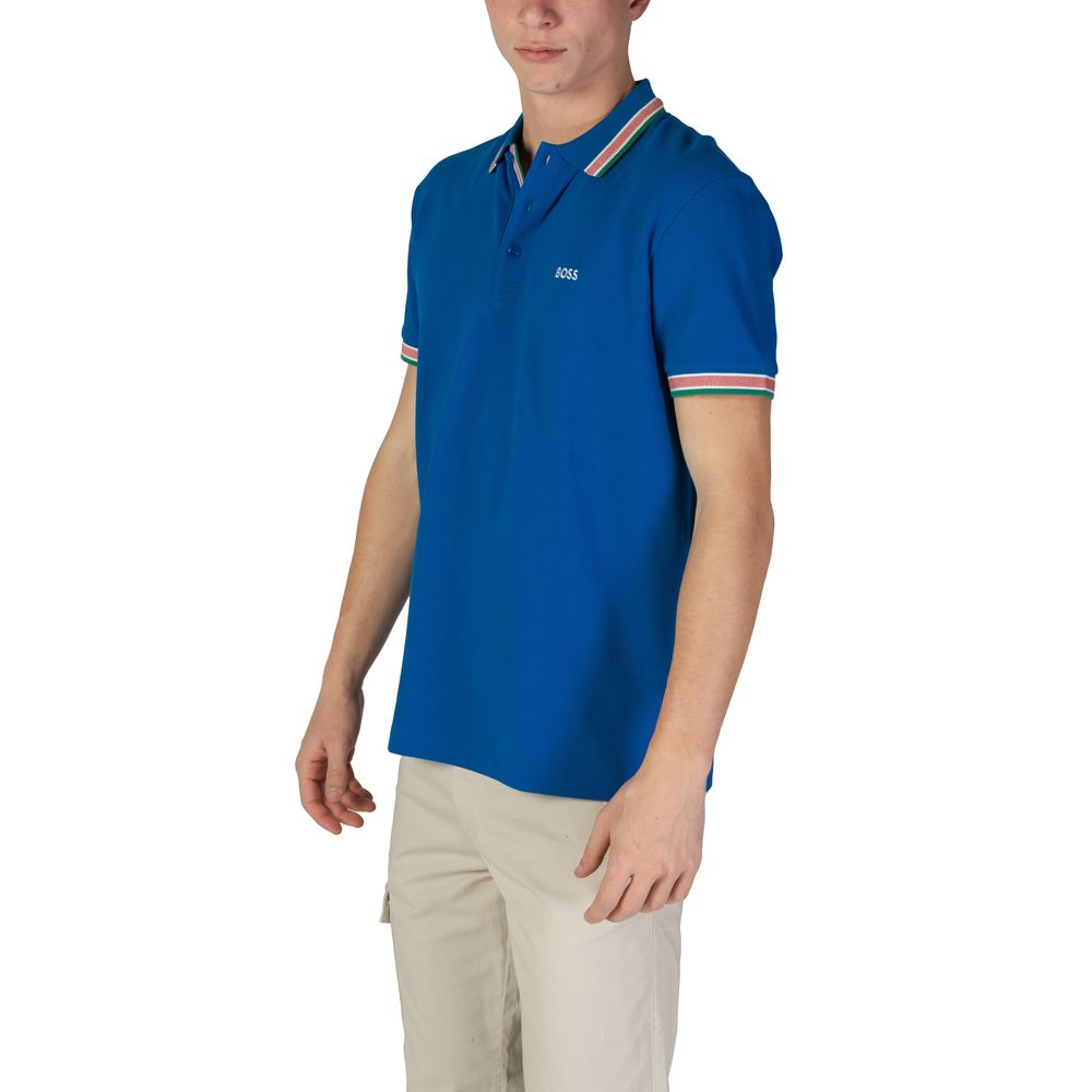 Hugo Boss Blue Cotton Polo Shirt $194.00 Hugo Boss Luzworld