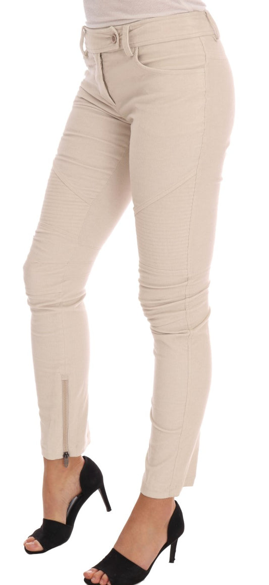 Ermanno Scervino Beige Slim Jeans Corduroy Skinny Pants $908.00 Ermanno Scervino Luzworld