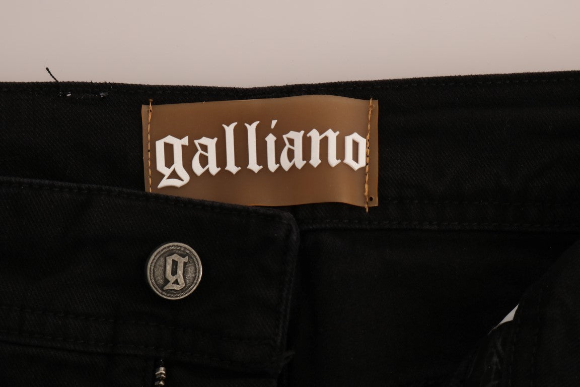 John Galliano Black Cotton Denim Stretch Regular Fit Jeans $927.00 John Galliano Luzworld