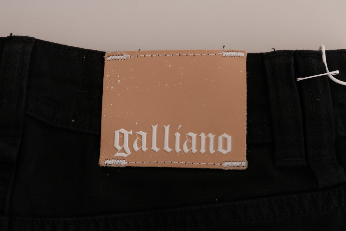 John Galliano Black Cotton Denim Stretch Regular Fit Jeans $927.00 John Galliano Luzworld