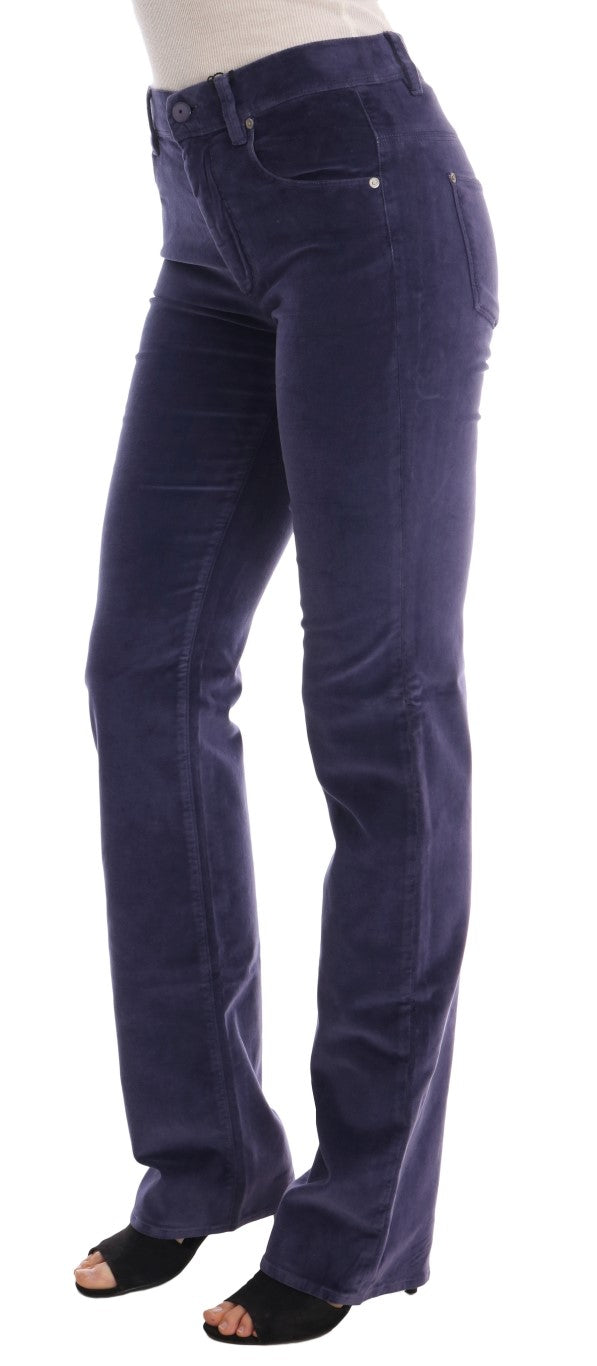 Ermanno Scervino Purple Corduroy Stretch Bootcut Pants $927.00 Ermanno Scervino Luzworld