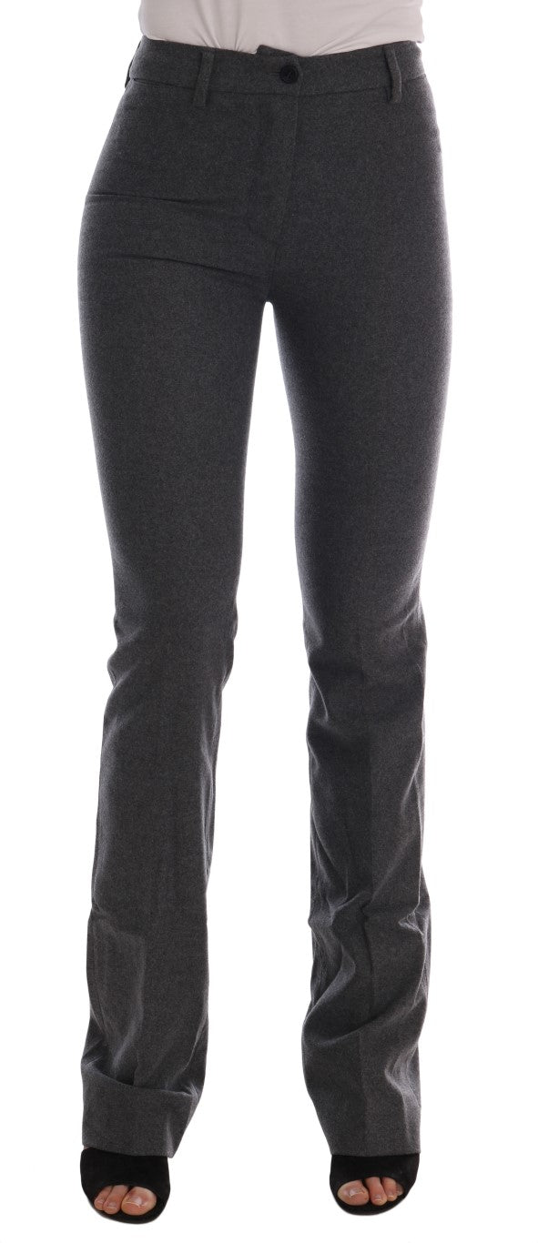 Ermanno Scervino Gray Wool Stretch Slim Pants $702.00 Ermanno Scervino Luzworld