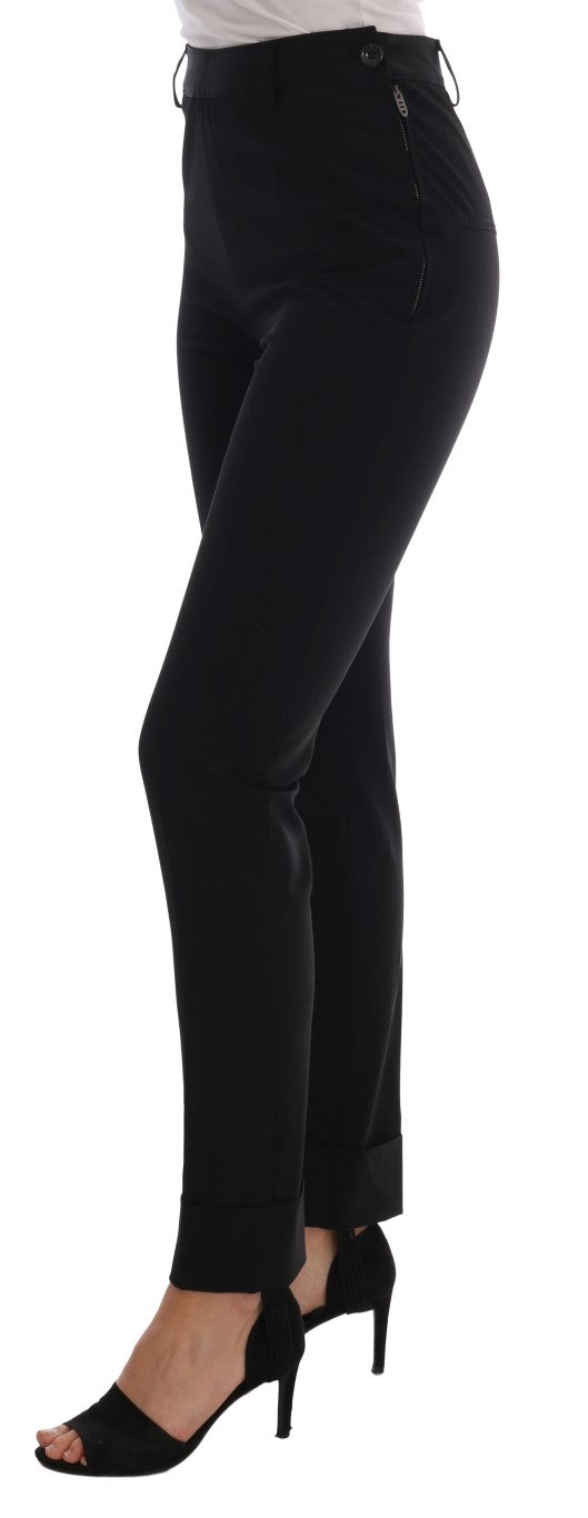 Ermanno Scervino Black Stretch Leggings Pants $724.00 Ermanno Scervino Luzworld