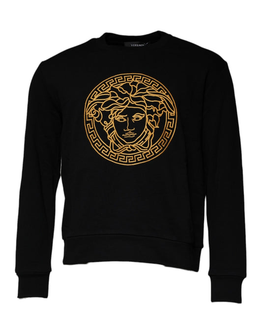 Versace Black Medusa Embroidery Crew Neck Pullover Sweater $1027.00 Versace Luzworld