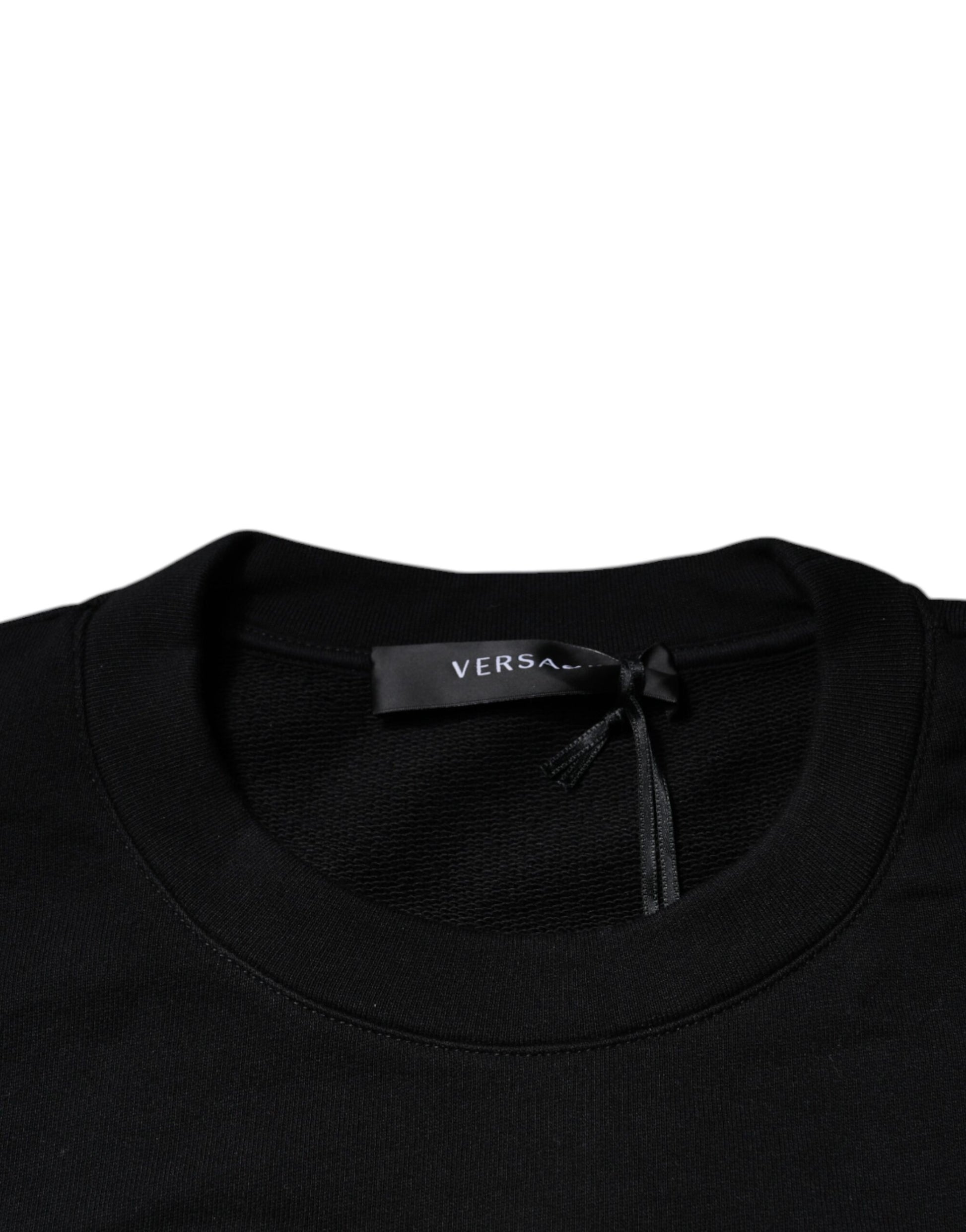Versace Black Medusa Embroidery Crew Neck Pullover Sweater $1027.00 Versace Luzworld
