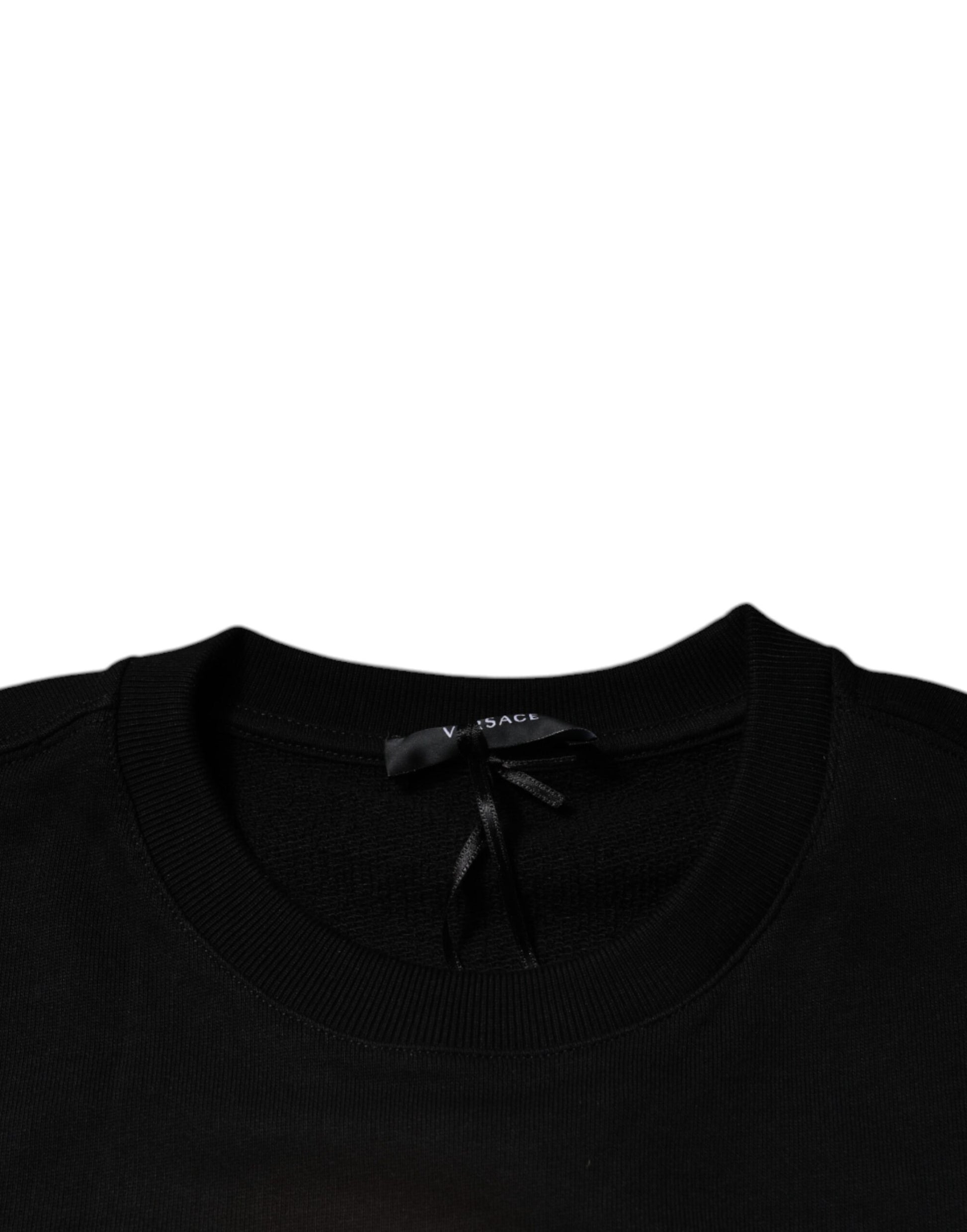 Versace Black Medusa Fleece Men Crew Neck Sweatshirt Sweater $1198.00 Versace Luzworld