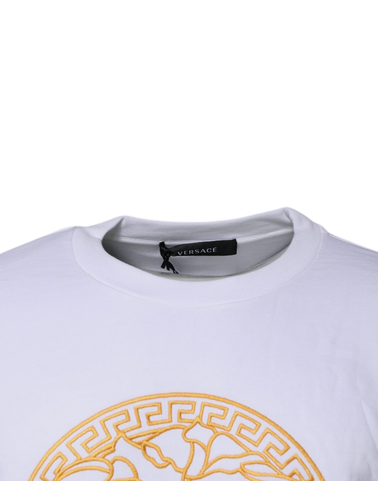 Versace White Medusa Embroidery Crew Neck Pullover Sweater $1027.00 Versace Luzworld