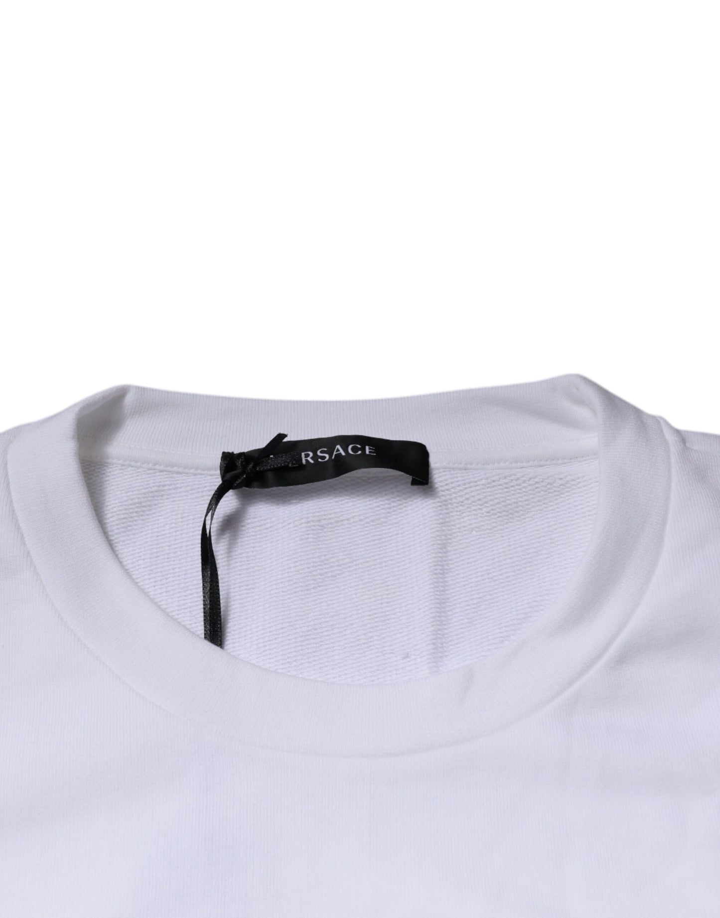 Versace White Medusa Embroidery Crew Neck Pullover Sweater $1027.00 Versace Luzworld