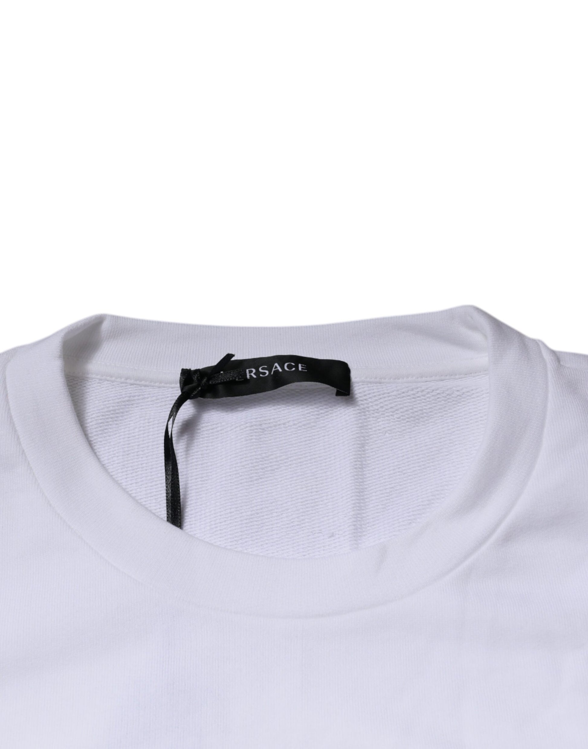 Versace White Medusa Embroidery Crew Neck Pullover Sweater $1027.00 Versace Luzworld
