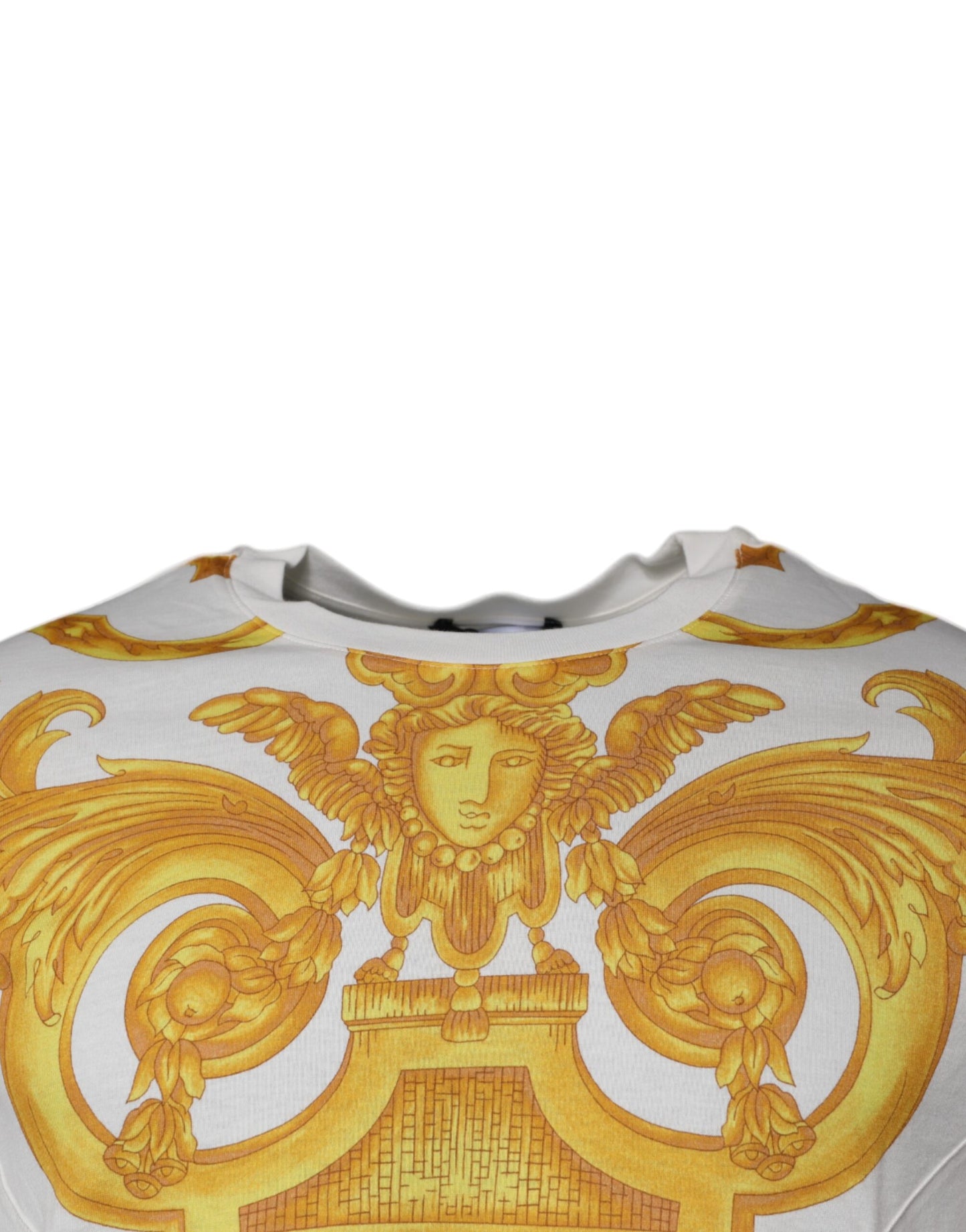 Versace White Medusa Print Cotton Crew Neck T-shirt $1105.00 Versace Luzworld