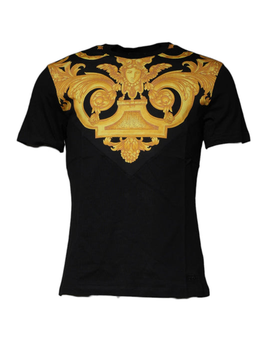 Versace Black Medusa Print Cotton Crew Neck T-shirt $806.00 Versace Luzworld