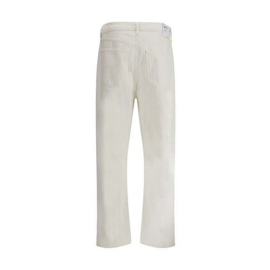 Agolde White Cotton Relaxed Fit Jeans