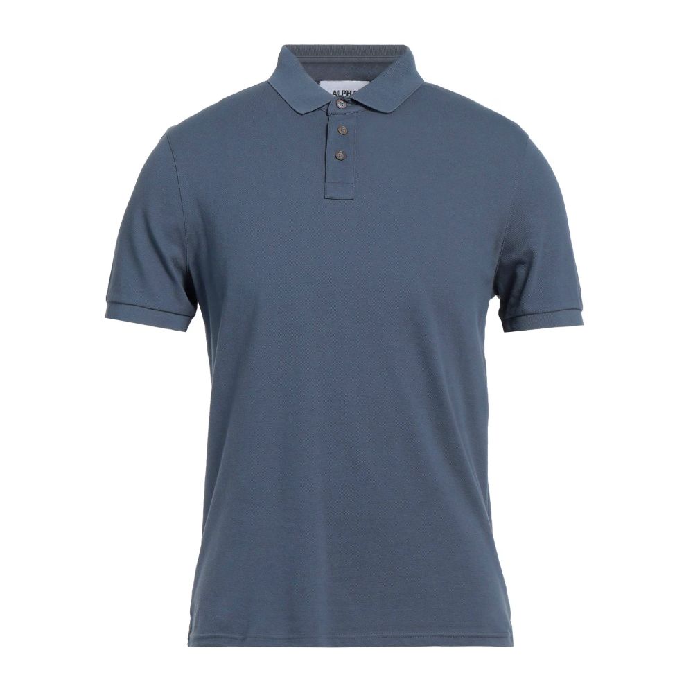 Alpha Studio Blue Cotton Polo Shirt $211.00 Alpha Studio Luzworld