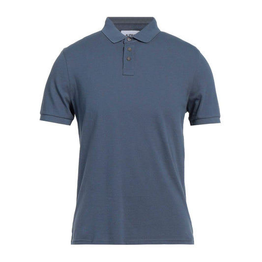 Alpha Studio Blue Cotton Polo Shirt $211.00 Alpha Studio Luzworld