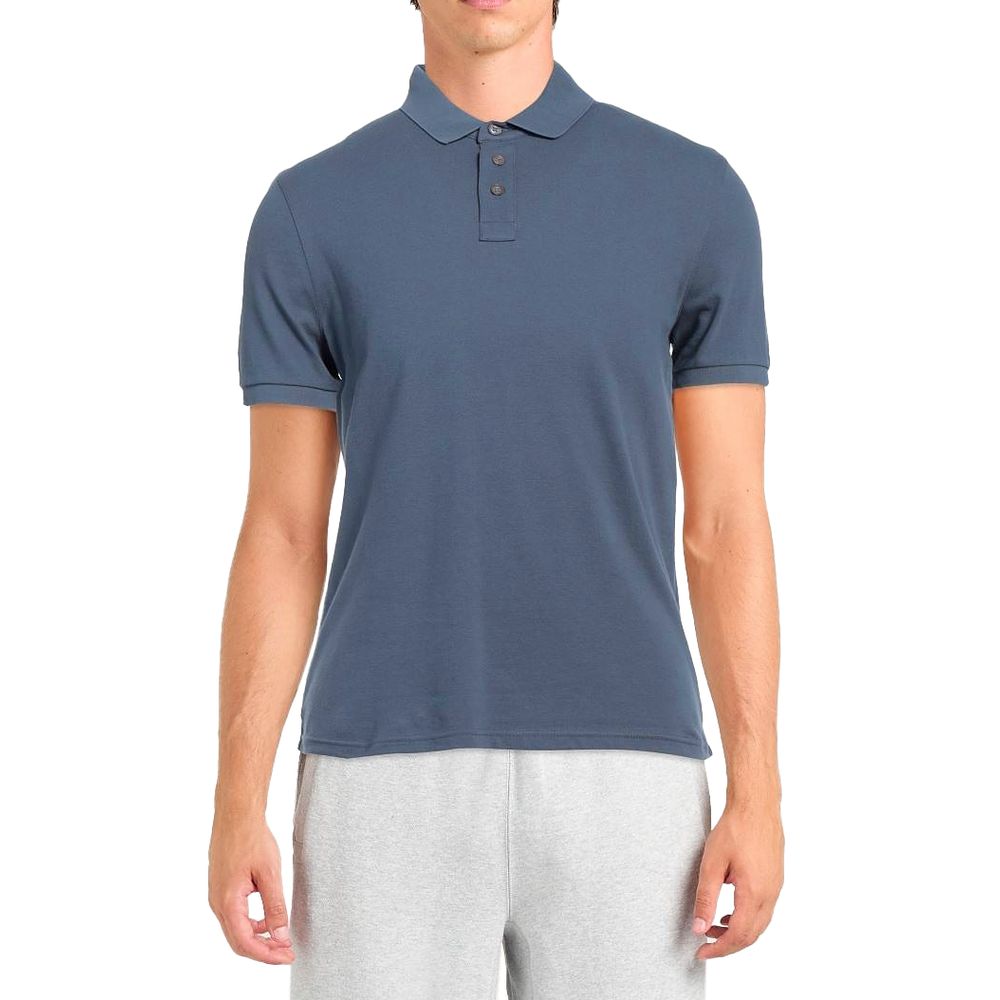 Alpha Studio Blue Cotton Polo Shirt $211.00 Alpha Studio Luzworld