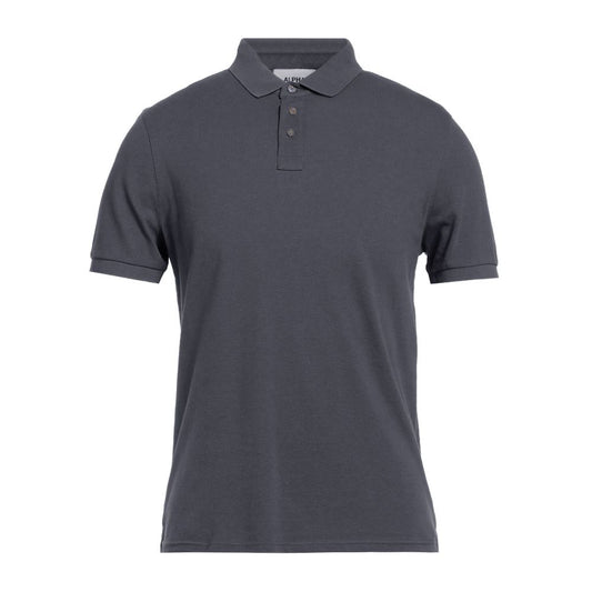 Alpha Studio Gray Cotton Polo Shirt $232.00 Alpha Studio Luzworld
