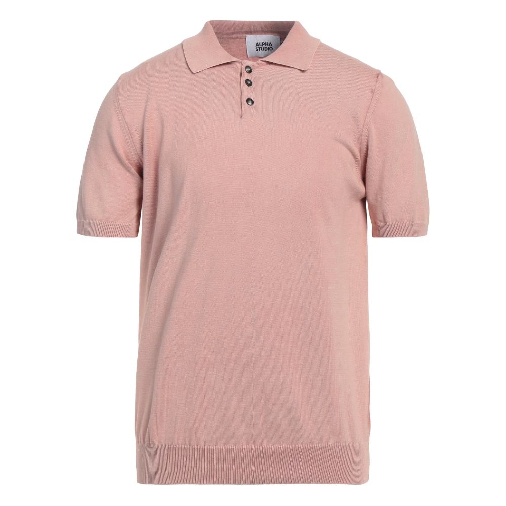 Alpha Studio Pink Cotton Polo Shirt $232.00 Alpha Studio Luzworld