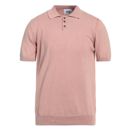 Alpha Studio Pink Cotton Polo Shirt $232.00 Alpha Studio Luzworld