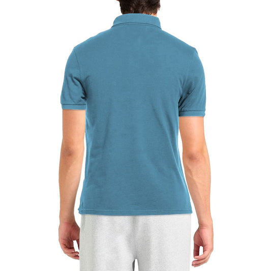 Alpha Studio Light Blue Cotton Men Polo Shirt $211.00 Alpha Studio Luzworld