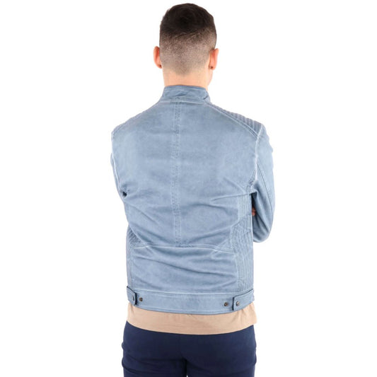 Yes Zee Light Blue Polyethylene Men Jacket