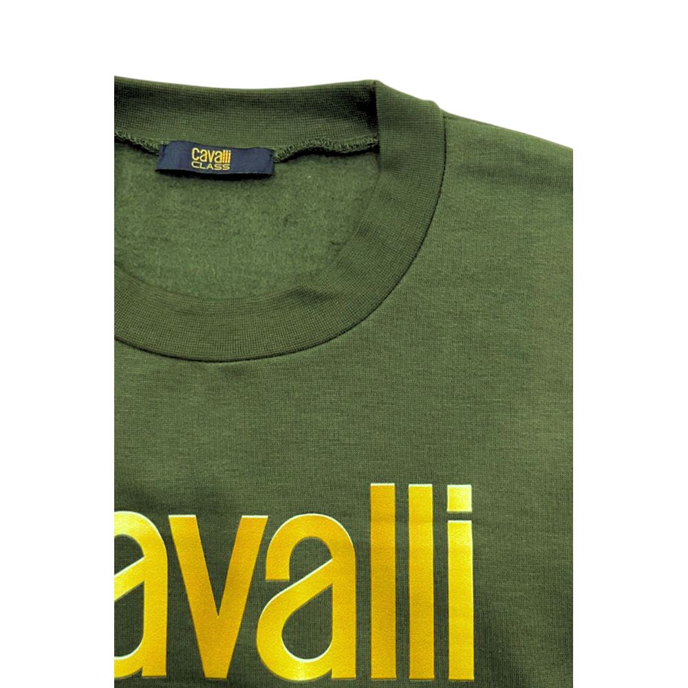 Cavalli Class Green Polyester Men's Hoodie