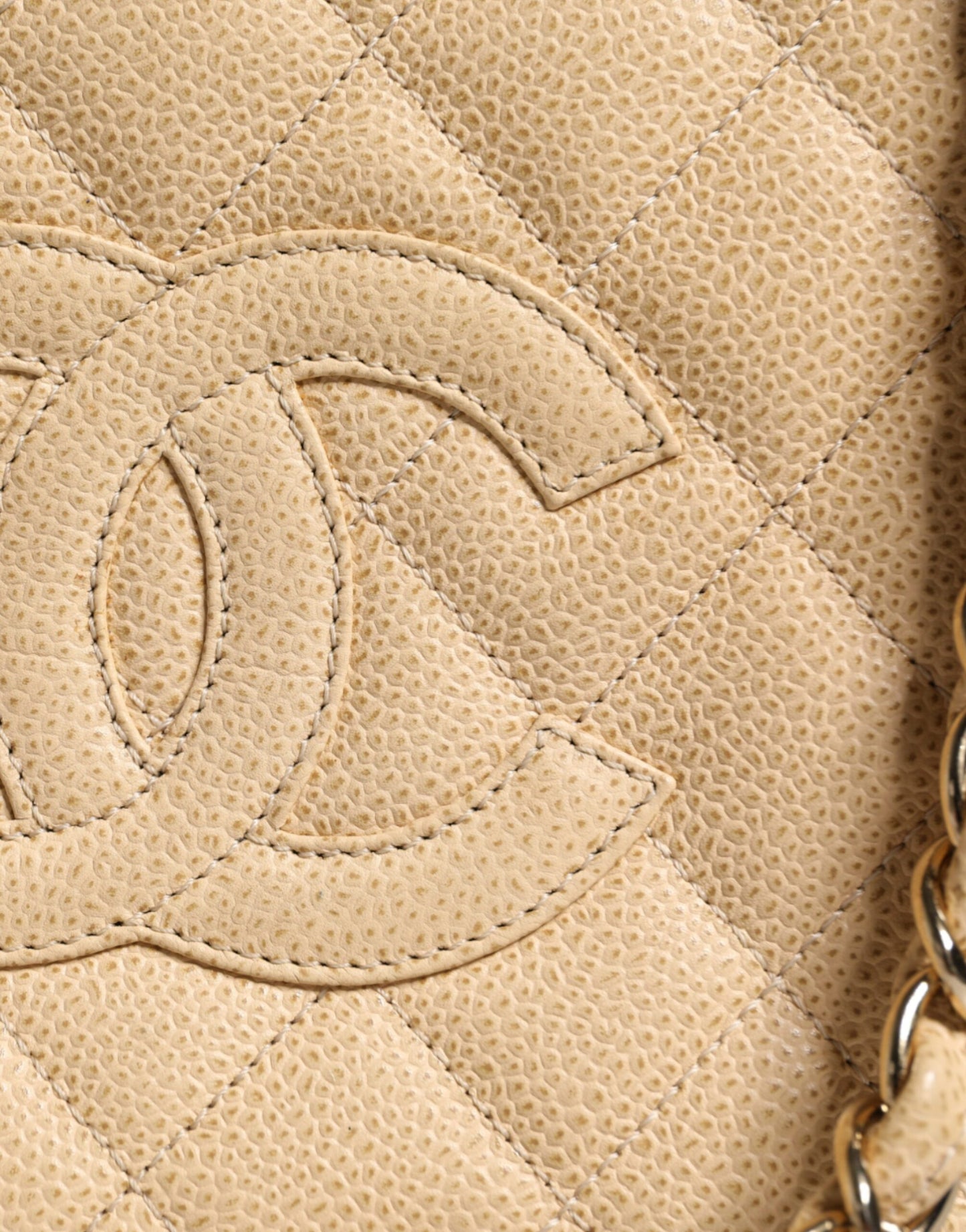 Chanel Beige Caviar De Coco Chain Leather Purse Bag $8739.00 Chanel Luzworld