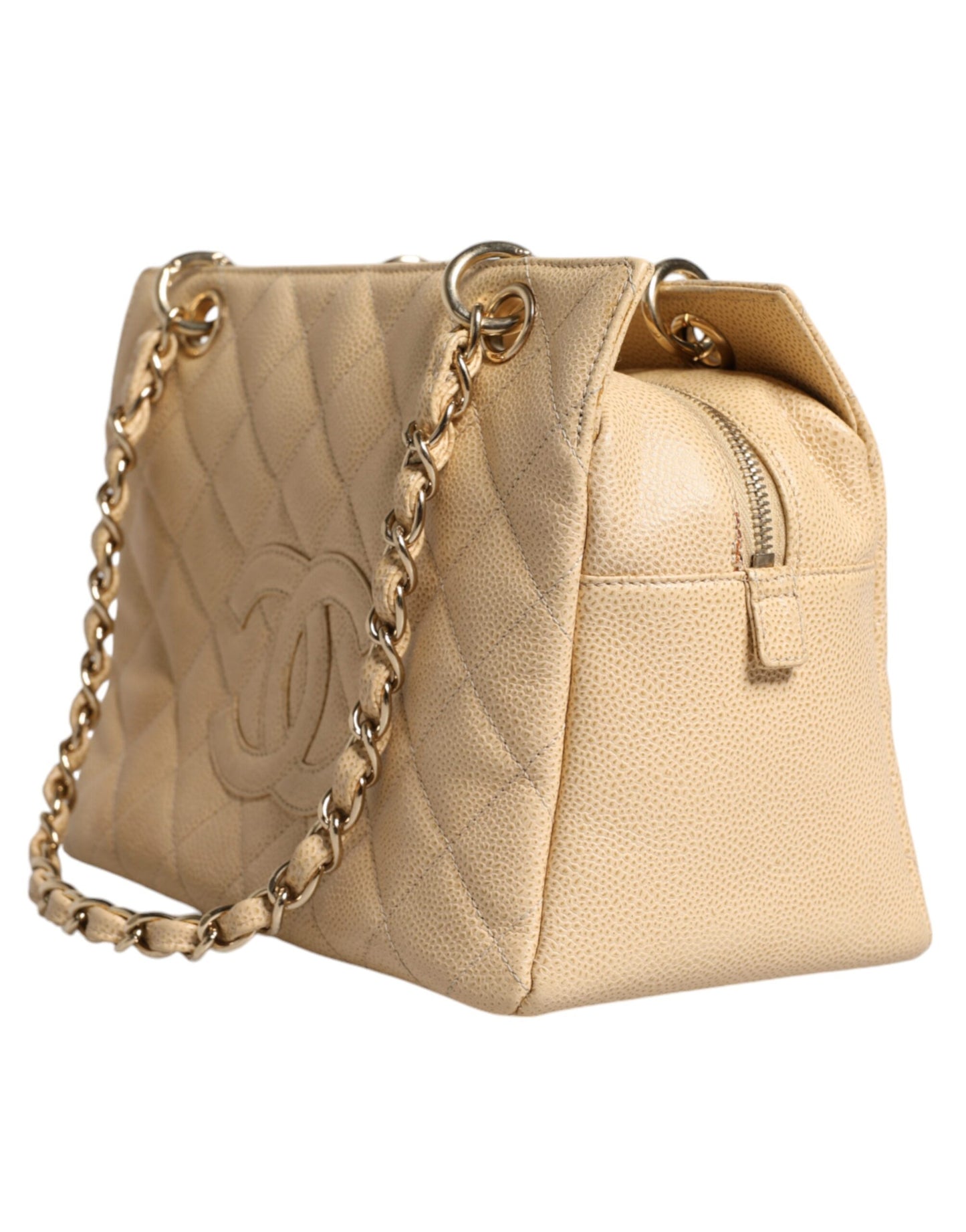 Chanel Beige Caviar De Coco Chain Leather Purse Bag $8739.00 Chanel Luzworld