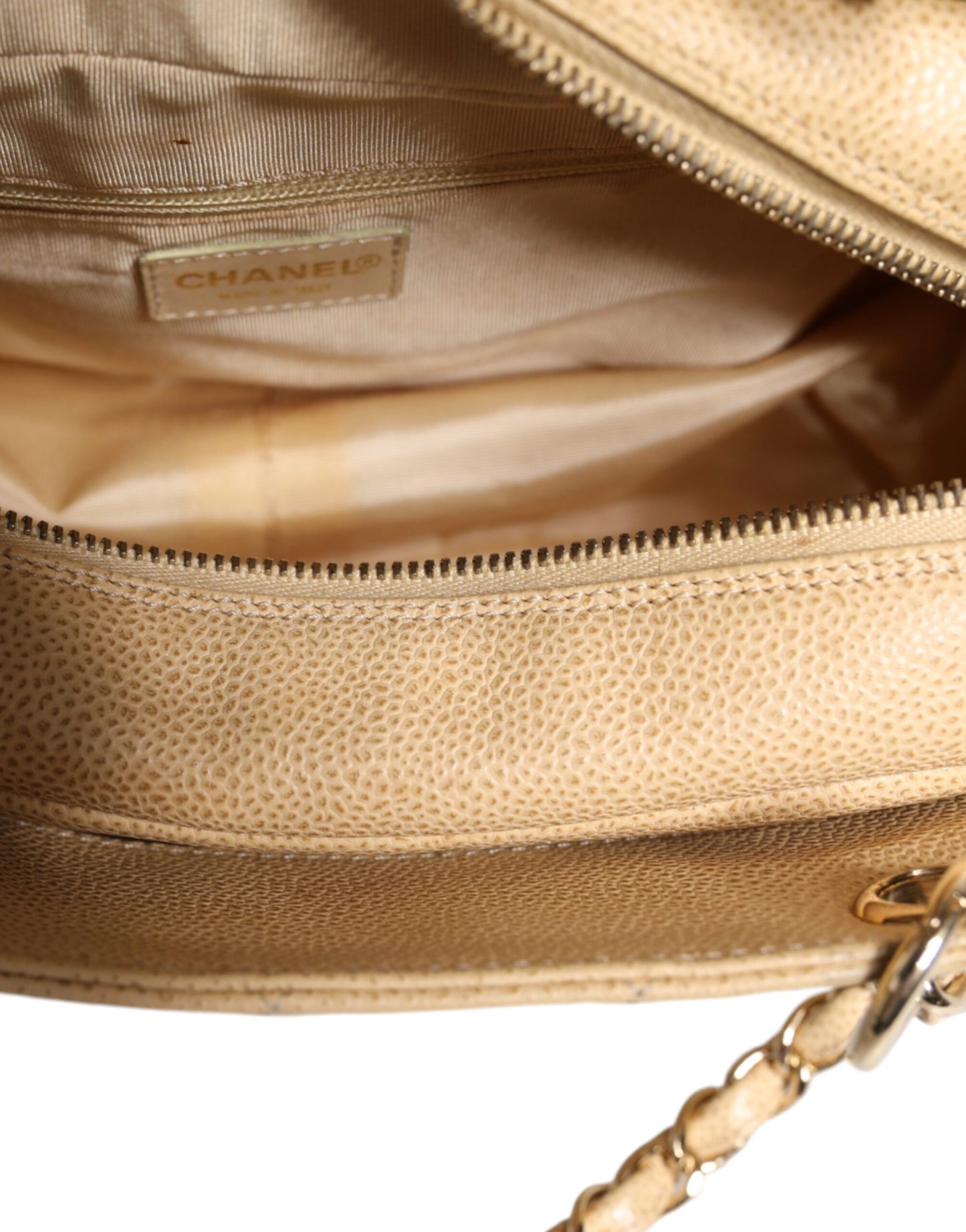 Chanel Beige Caviar De Coco Chain Leather Purse Bag $8739.00 Chanel Luzworld