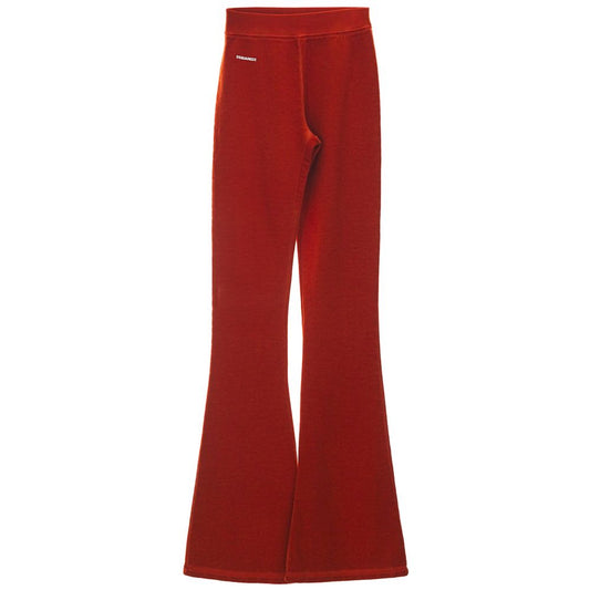 Dsquared² Red Cotton Flared Pant $692.00 Dsquared² Luzworld