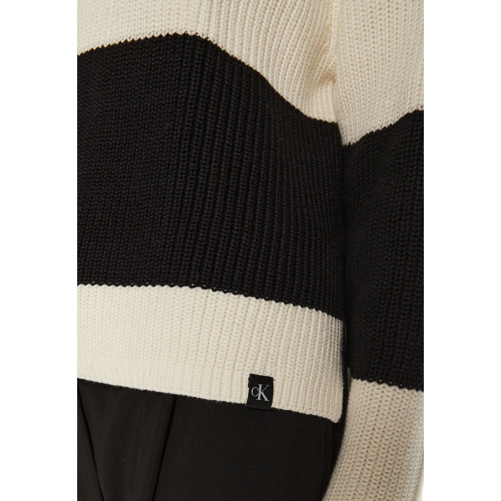 Calvin Klein Jeans Black And White Cotton Sweater $210.00 Calvin Klein Jeans Luzworld