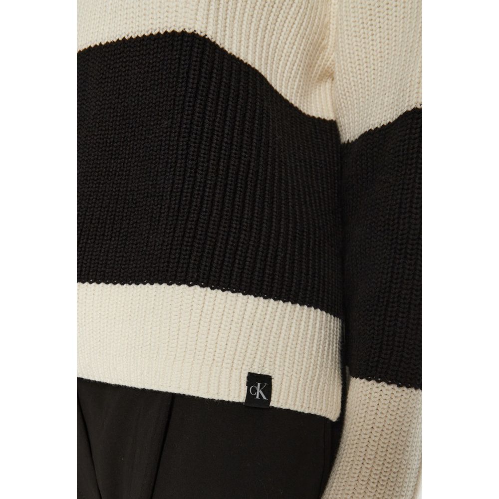 Calvin Klein Jeans Black And White Cotton Sweater $210.00 Calvin Klein Jeans Luzworld